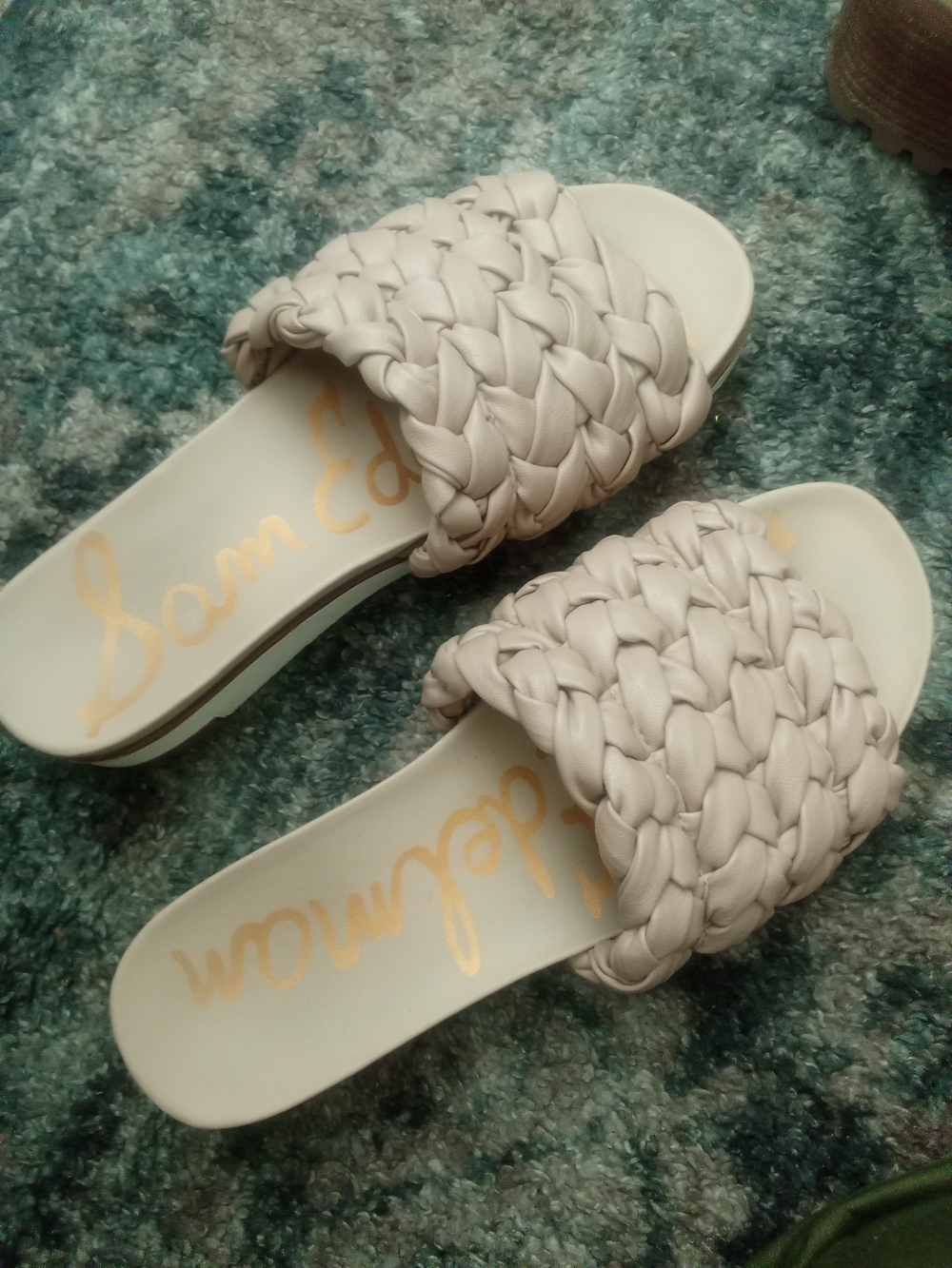 Sam Edelman Braided Slide Sandals in Cream